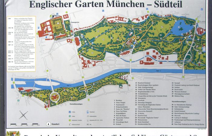 Jardín inglés - Plano del parque